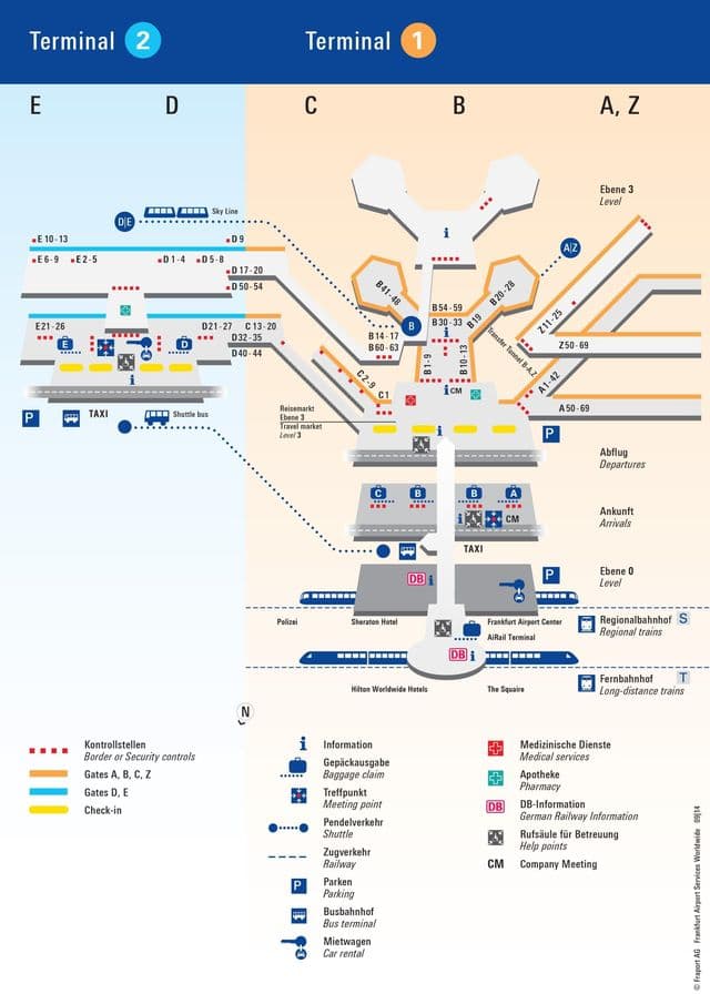 Mapa de la terminal del aeropuerto de Frankfurt