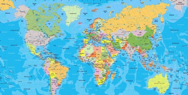 La ubicación de Frankfurt en el mapa mundial