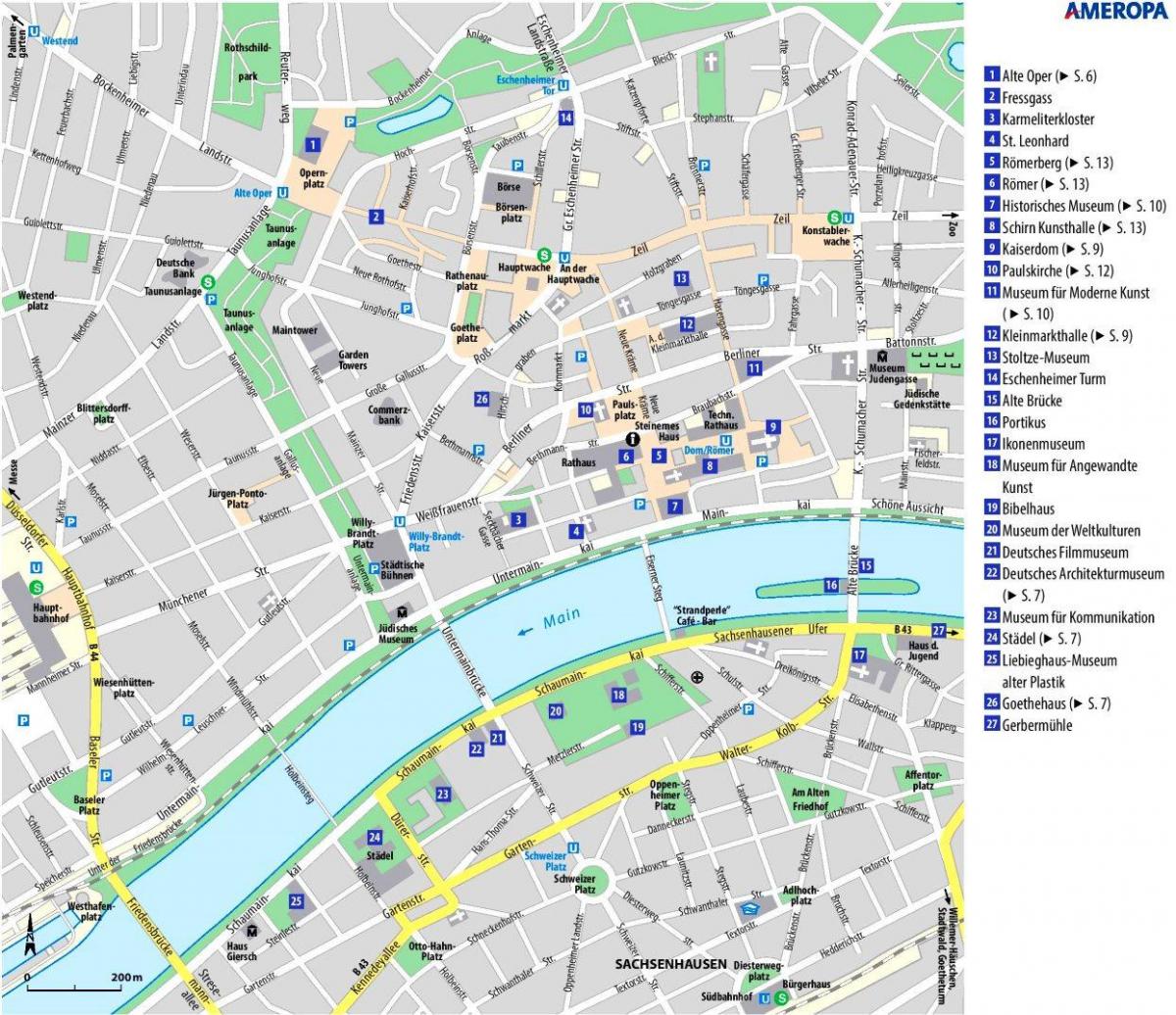 Mapa de vistas de Frankfurt