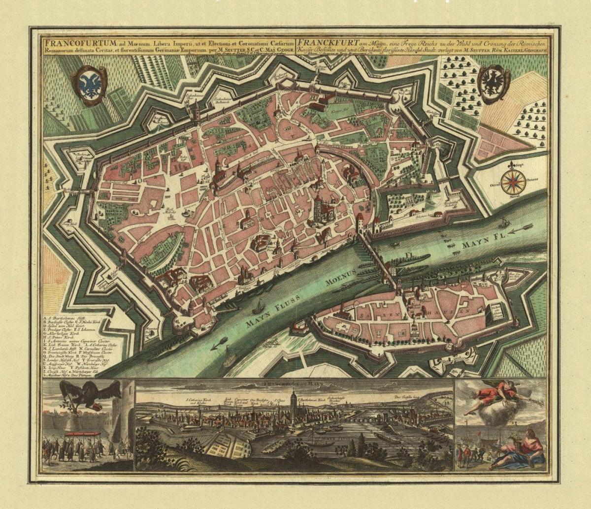Mapa antiguo de Frankfurt